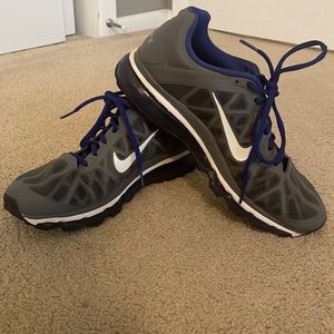 Nike Air Max, grey and deep navy/purple